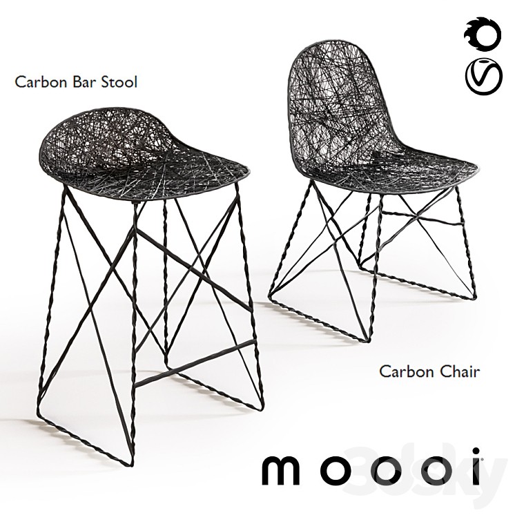 Moooi Carbon Chair & Carbon Bar Stool