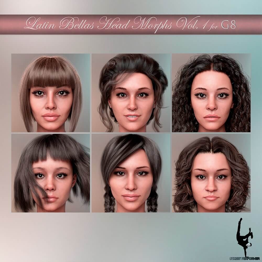 Latin Bellas Head Morphs Vol1 For G8F & G8.1F