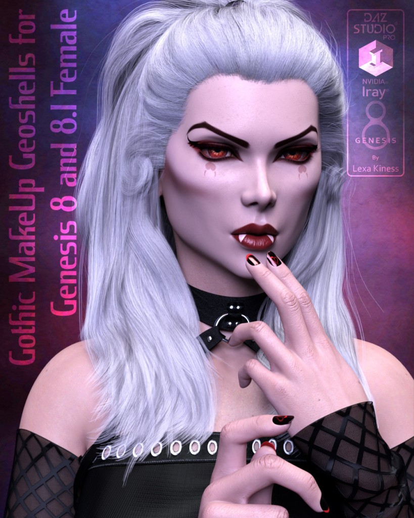 (REPOST NEW LINK) Gothic MakeUp Geoshells for Genesis 8 and 8.1 Female