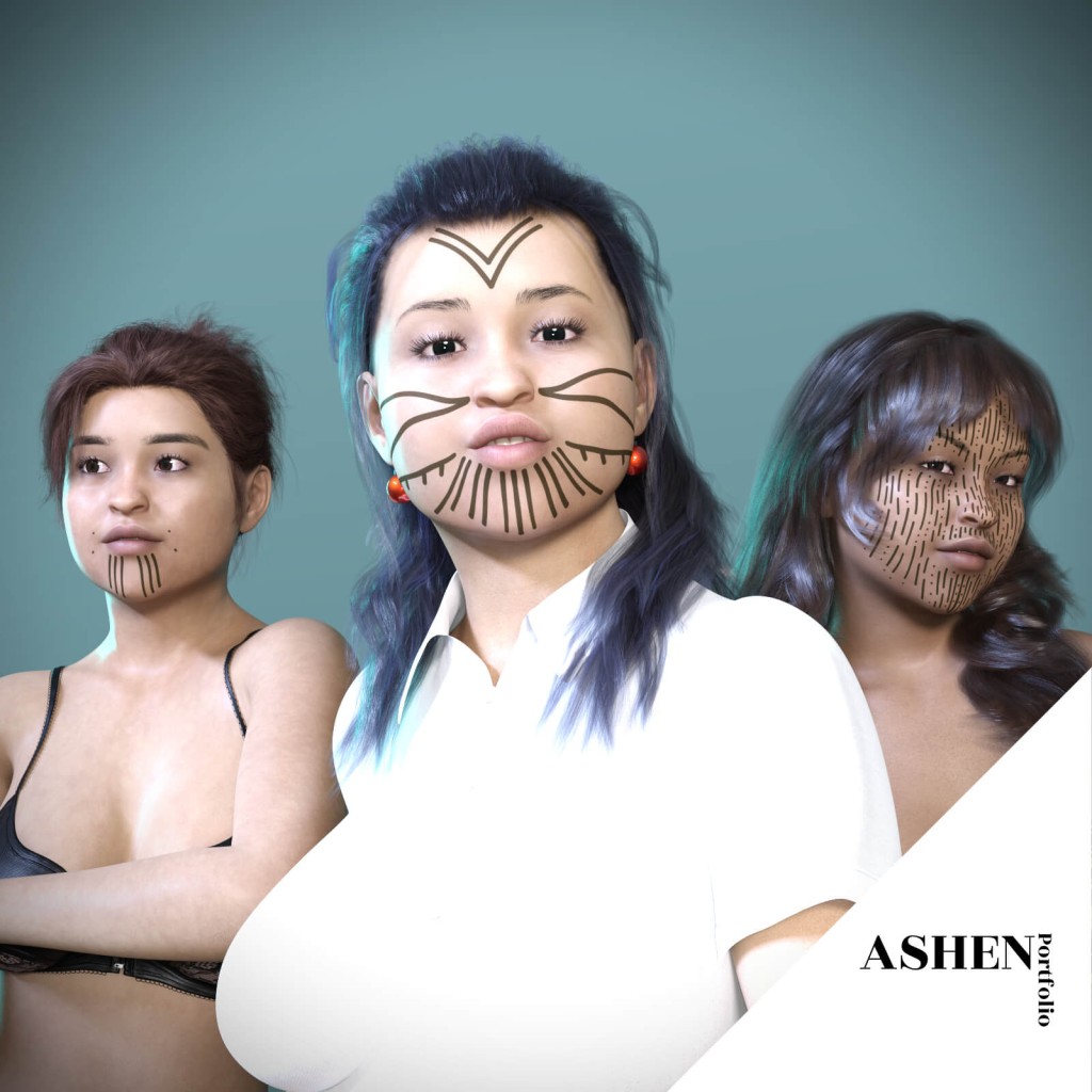 Inuk Face Tattoos for G8F and 8.1F