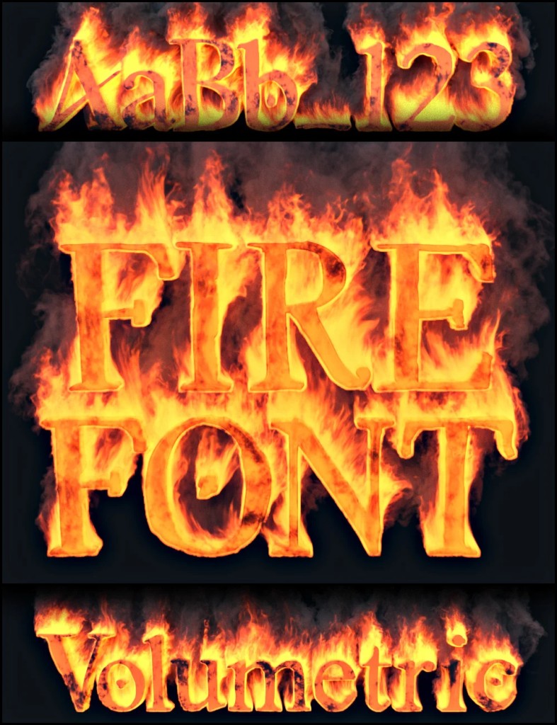 Fire Font - Volumetric Flame Text for Daz Studio