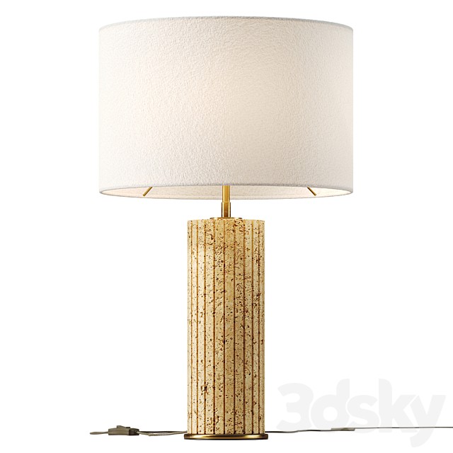 Table Lamp Giova Round Travertine