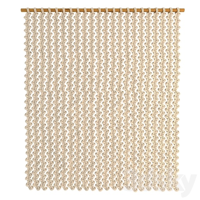 Macrame rope decoration wall partition