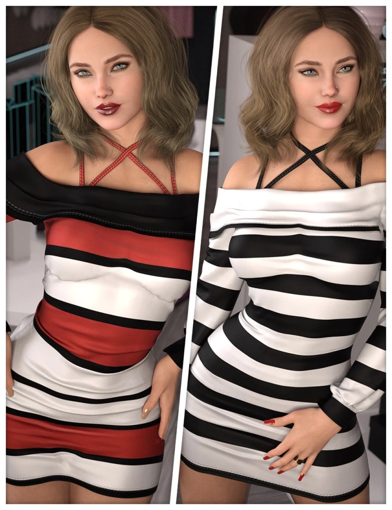 Flirtatious Textures for dForce SU Sexy Slip Dress