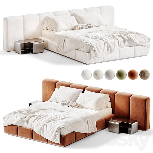Minotti Ruffle Double Bed