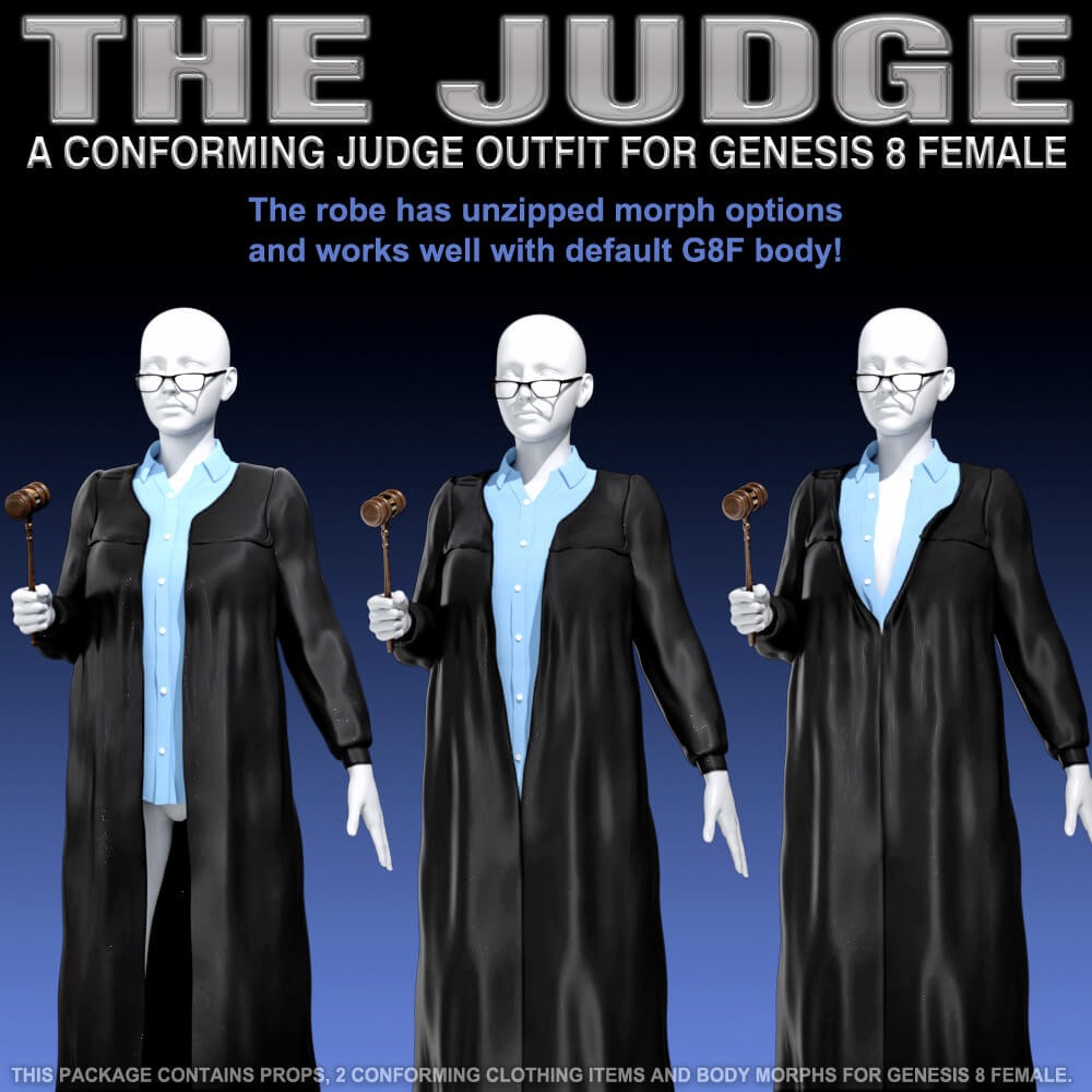 The Judge Character Morph and Outfit for Genesis 8 Female