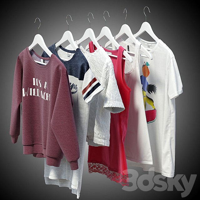 Women's clothing on hangers