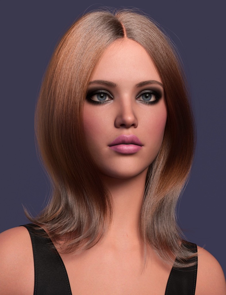 dForce Strand-Based Curvy Shoulder Length Hair for Genesis 9 and Genesis 8 Female