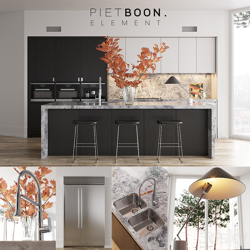 Kitchen Piet Boon ELEMENT (vray GGX, corona PBR)