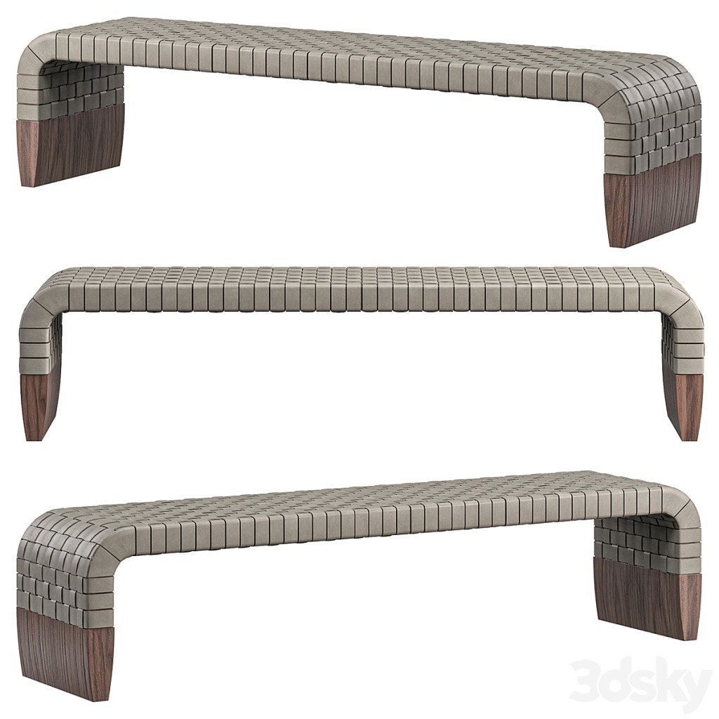 BRERA Tanned leather bench