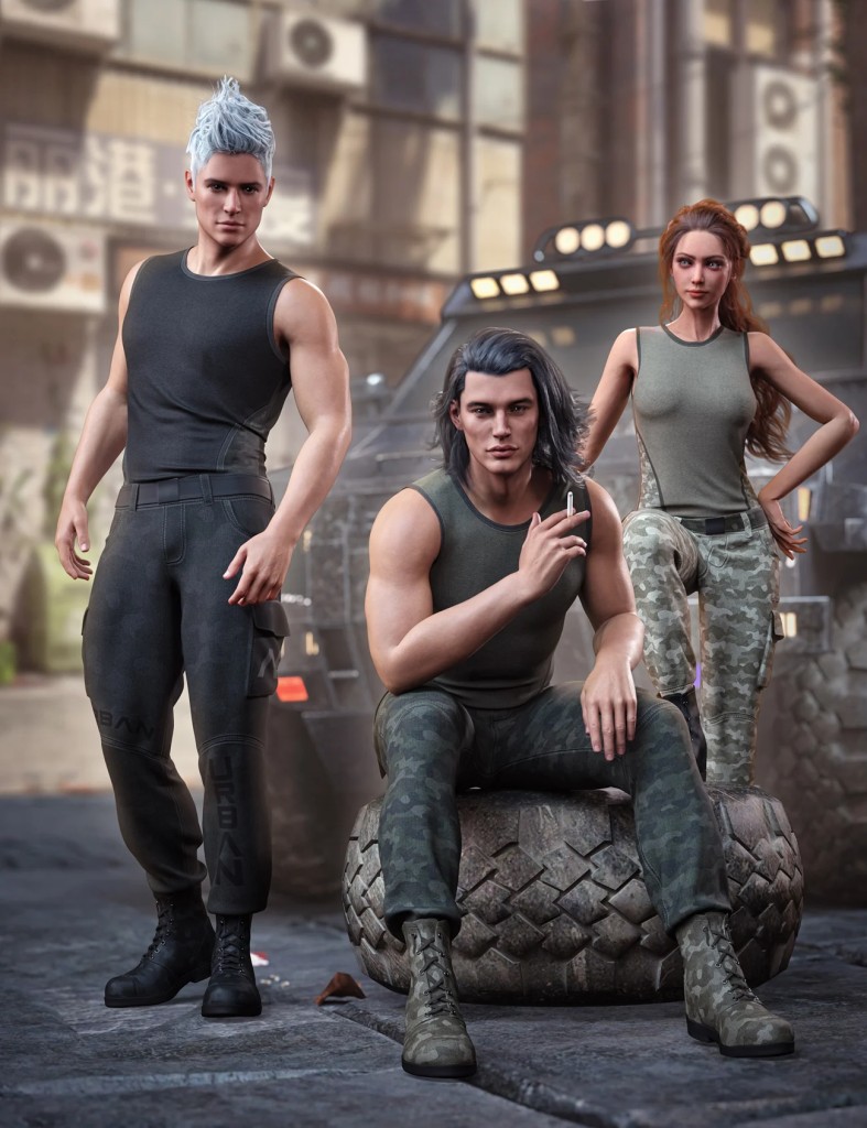 dForce Urban Military Outfit for Genesis 9, 8.1, and 8