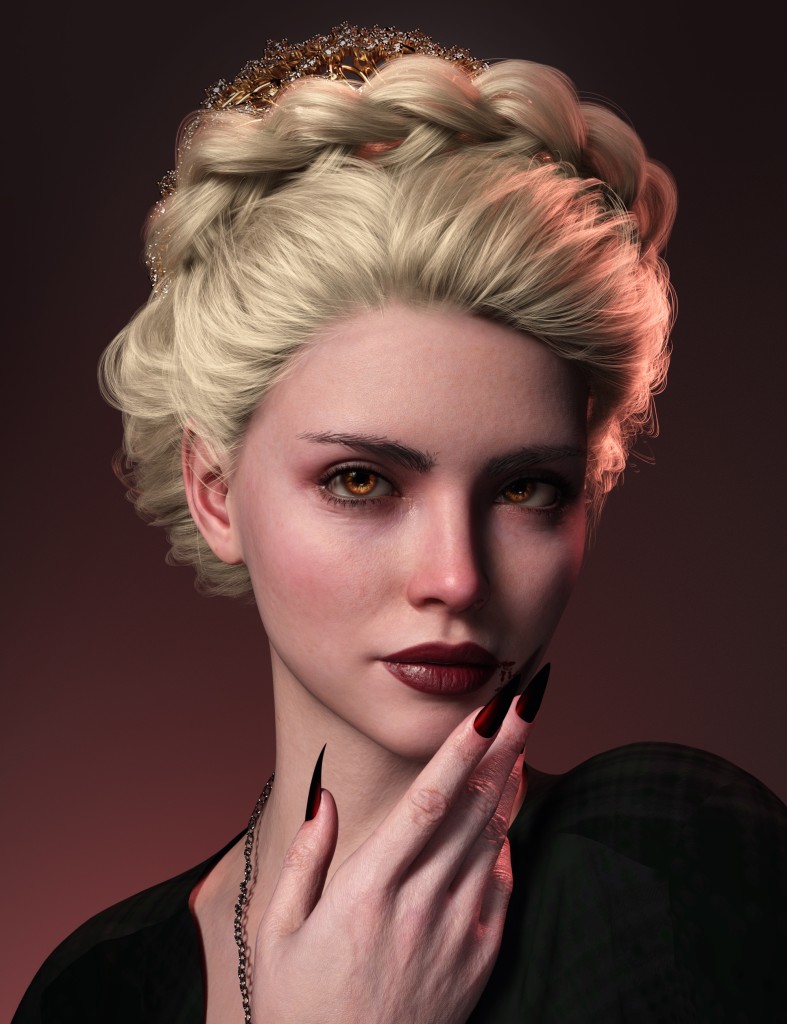 FE Elegant Updo Hair for Genesis 9 and 8 Female Reup