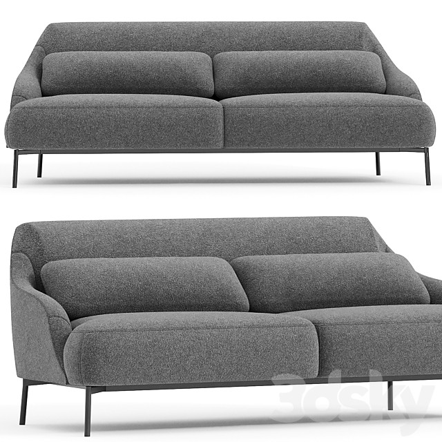 Tacchini Lima Two-Seater Sofa in Red Fabric by Claesson Koivisto Rune