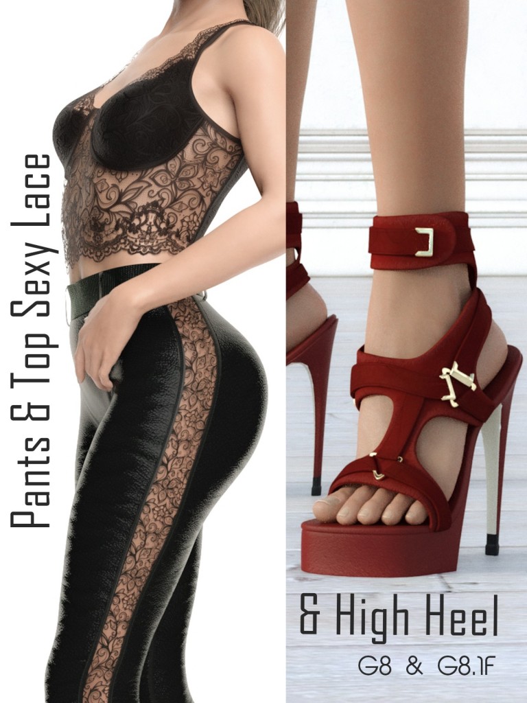 Pants, Top Sexy Lace & High Heels for G8 & G8.1