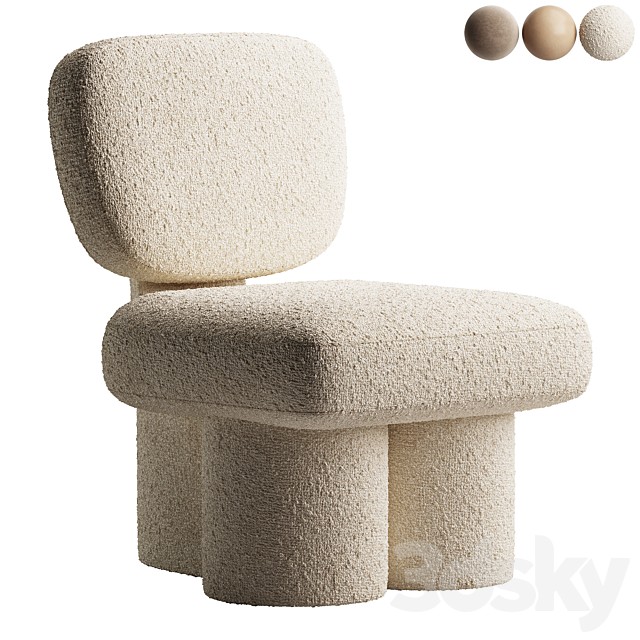 Thea Accent Chair in Ivory Boucle