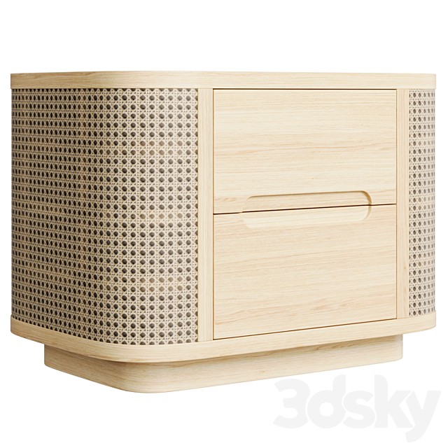 Rattan Washed Nightstand