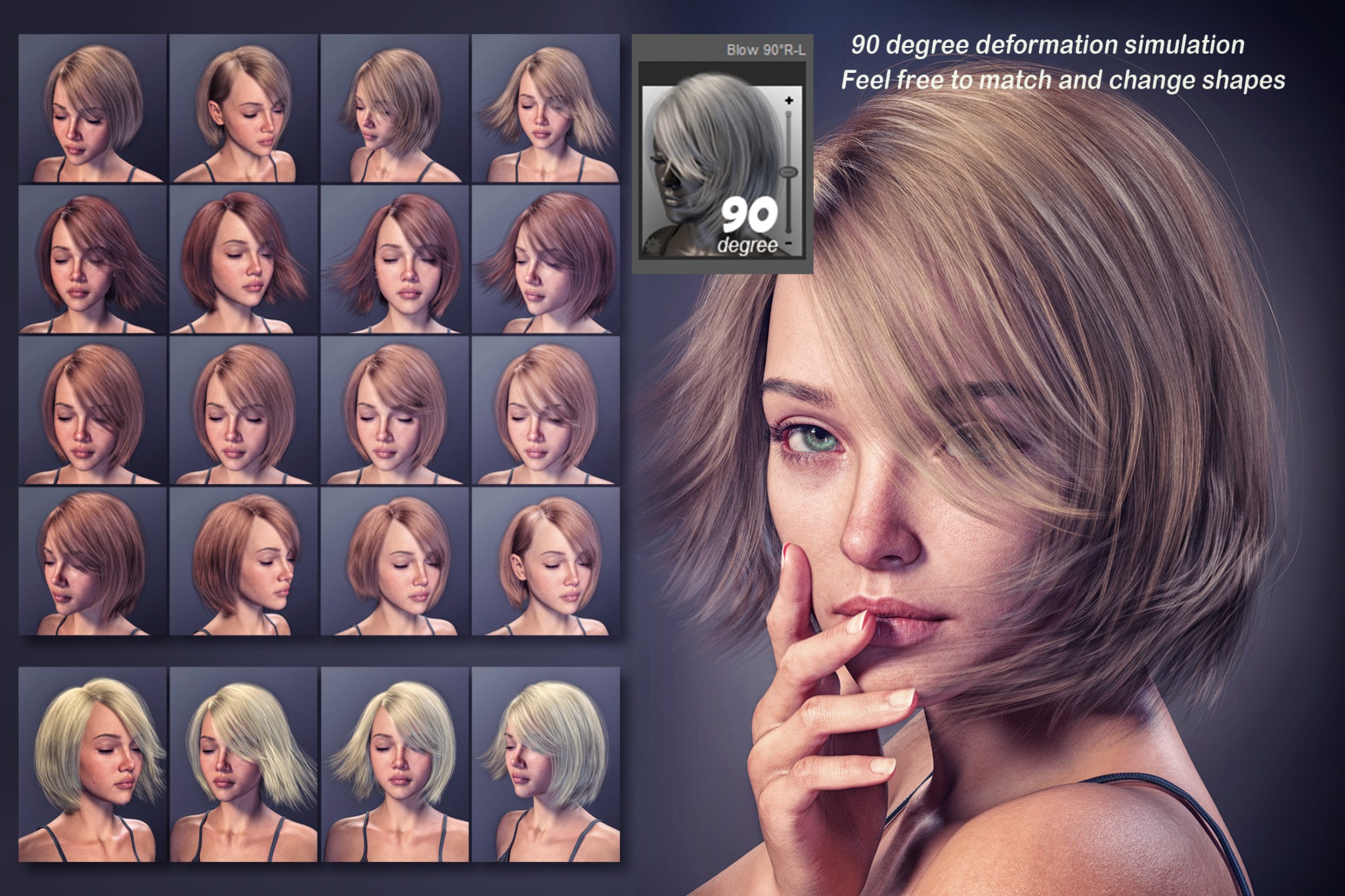 FE Side Bob Hair for Genesis 9
