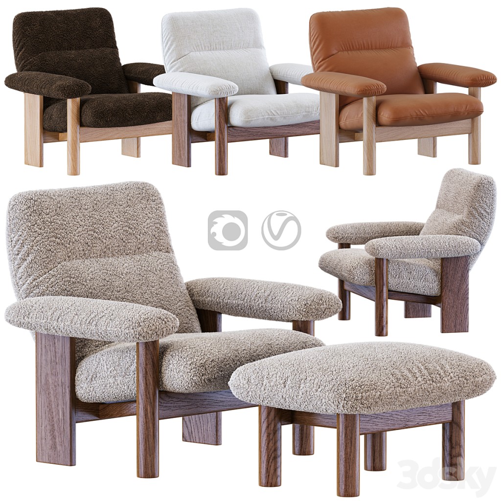 brasilia armchair and ottoman