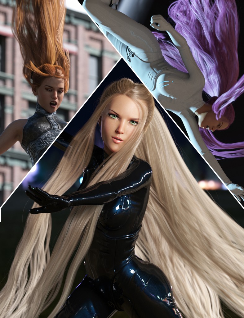 Turbulent Tail Hair for Genesis 3 and 8 Female(s)