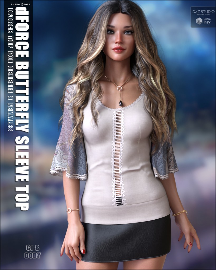 dForce Butterfly Sleeve Top G8F