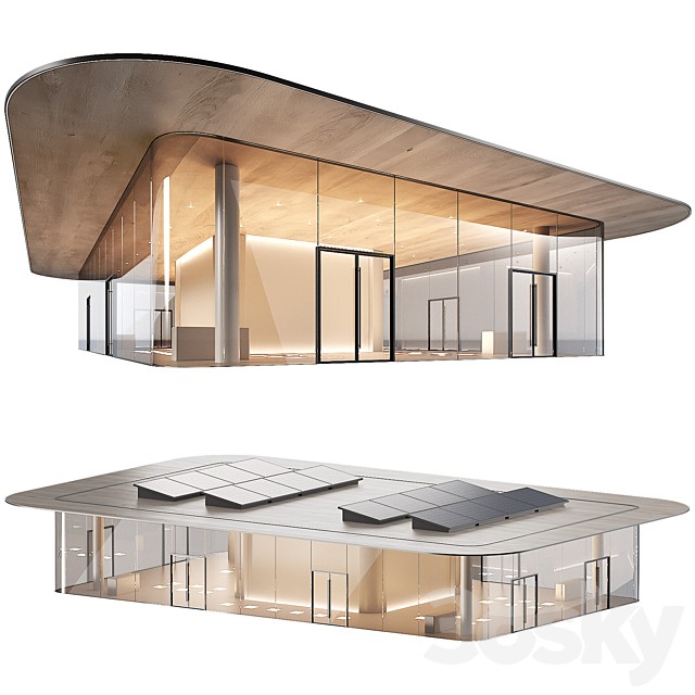 Commercial building 7. Exhibition salon store. Showroom. Museum.