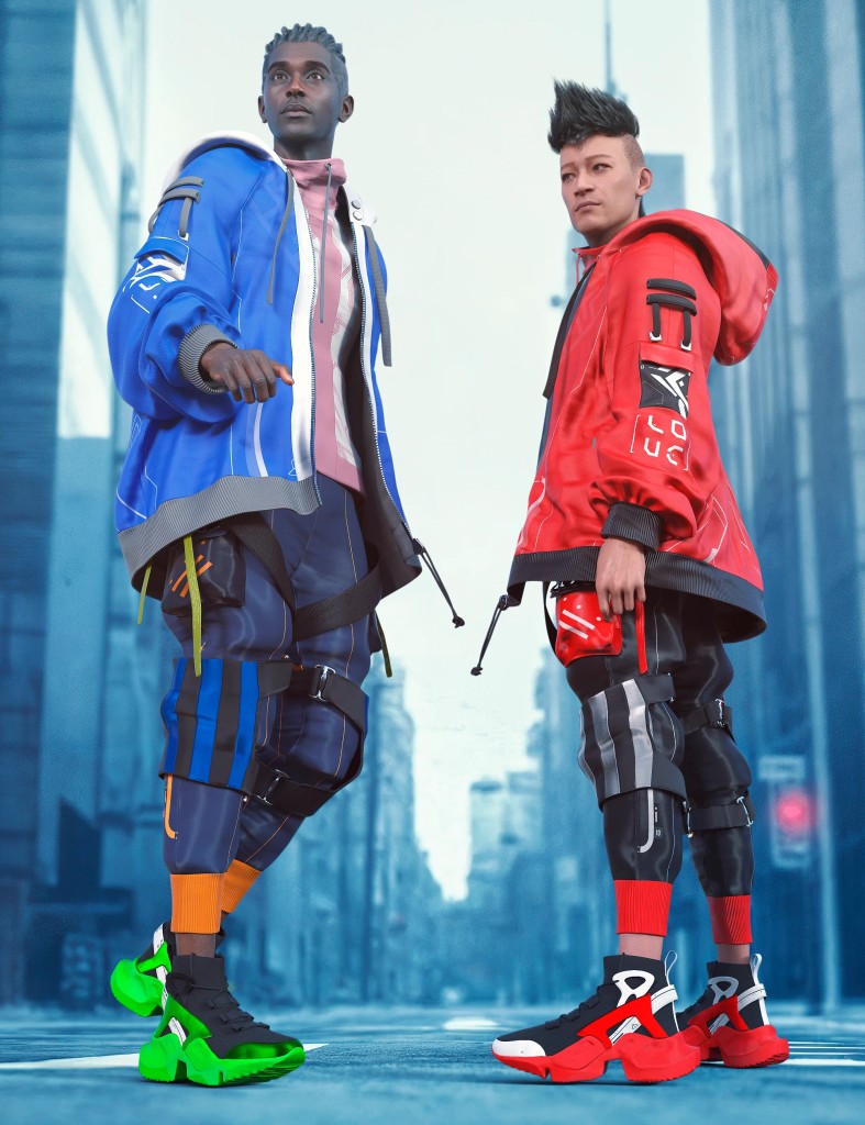 Urban Techwear Outfit Iray Texture Add-On