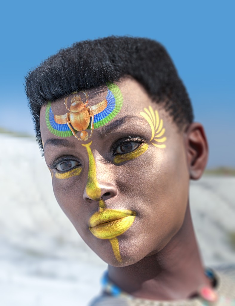 GNBD Pharaohs Beauty Face Paintings Mats and Tif Overlay for Genesis 9
