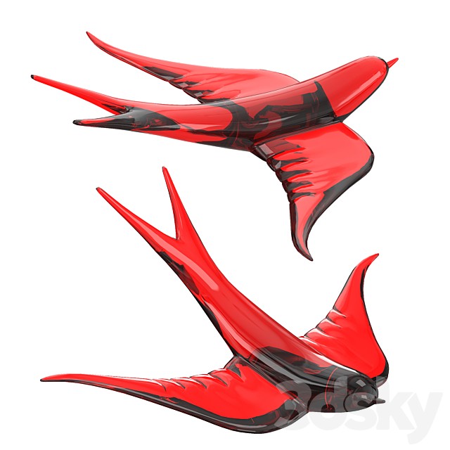 red glass bird