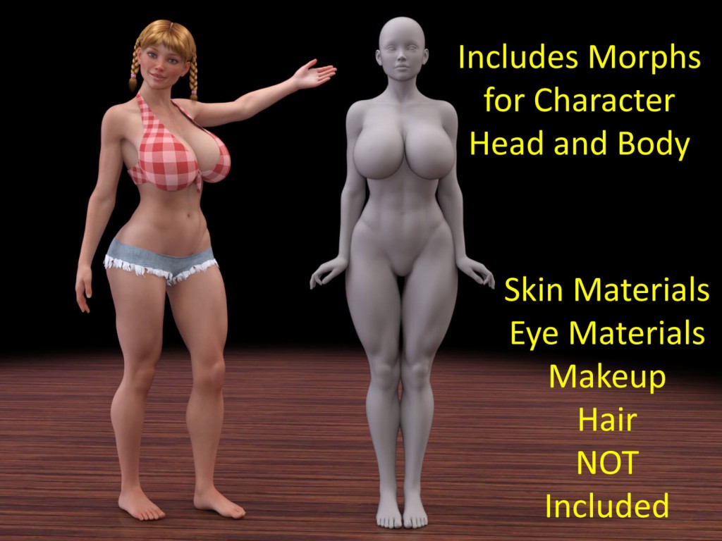 Daisy Mae Character Body N Head Morphs for Genesis 8 Female