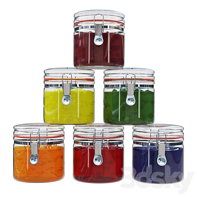Jam in glass jars