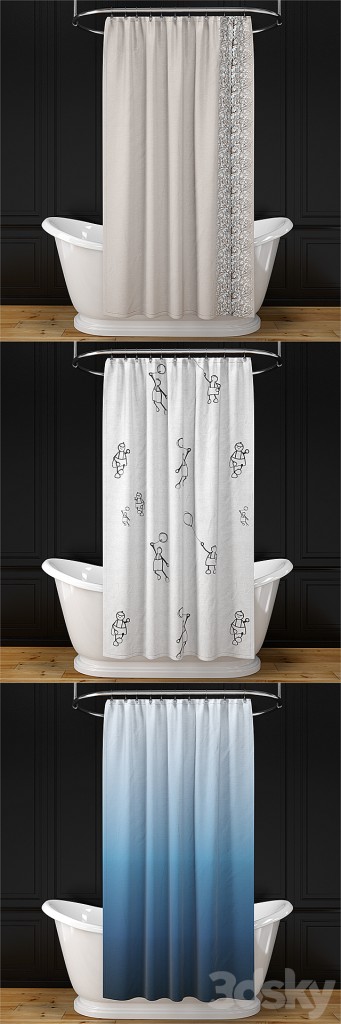 Alice bath + shower curtain + oval rail N2