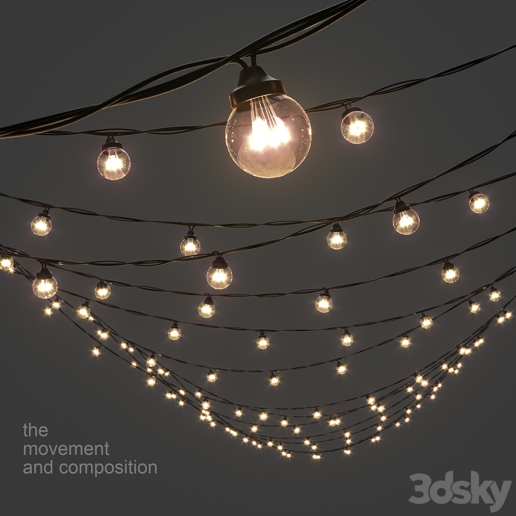 Editable Garland Galaxy Bulb String