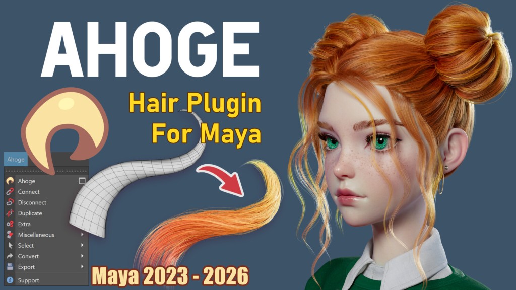Ahoge 0.9.2 - Hair plugin for Maya