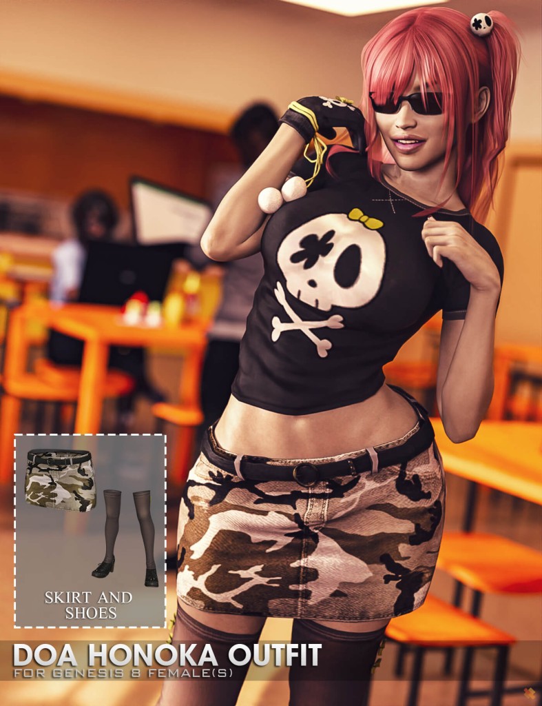 DOA Honoka Outfit (Skirt & Shoes) for G8F