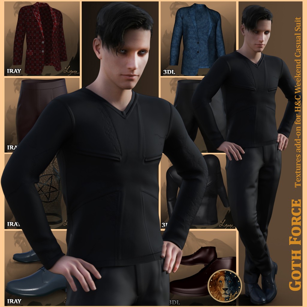 Goth Force For H&C Weekend Casual Suit For Genesis 8 Male
