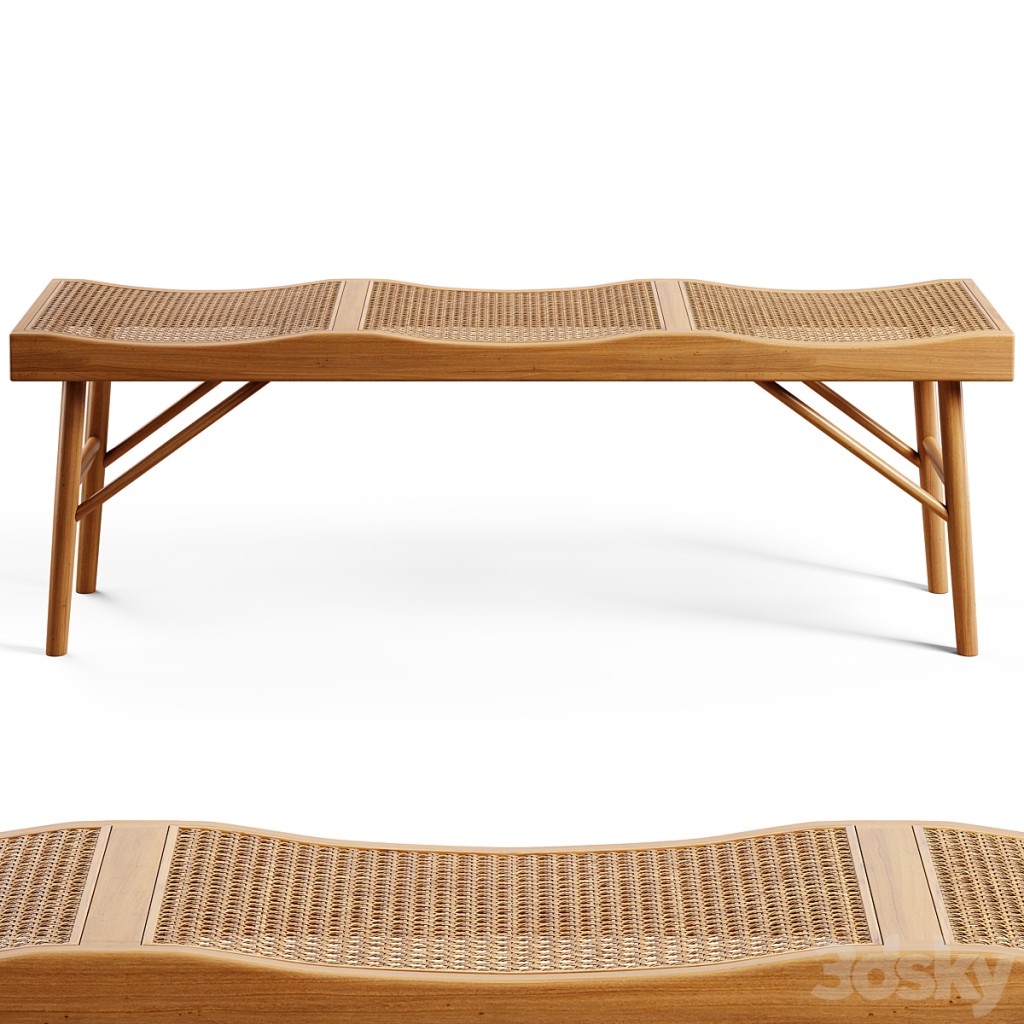 Zara Home - The bench made of wood and rattan