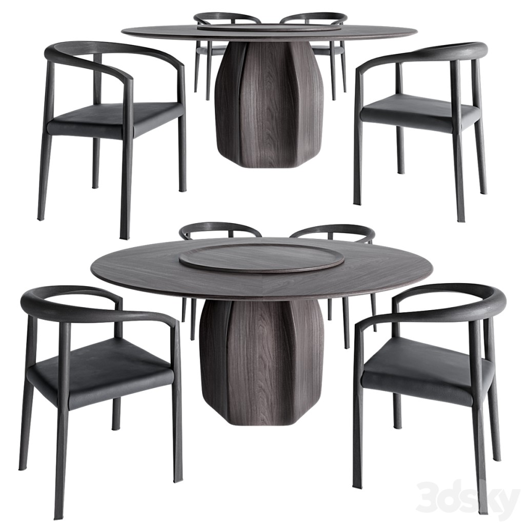 Molteni C. Asterias round table and Molteni C. MHC.3 Miss chair