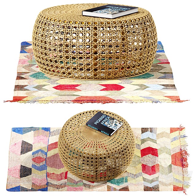 African ottoman and carpet