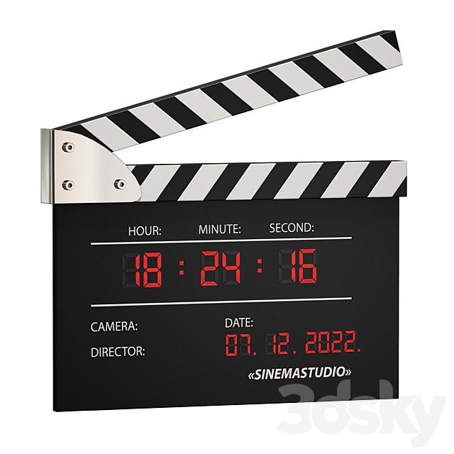 Clock Movie clapperboard numerator