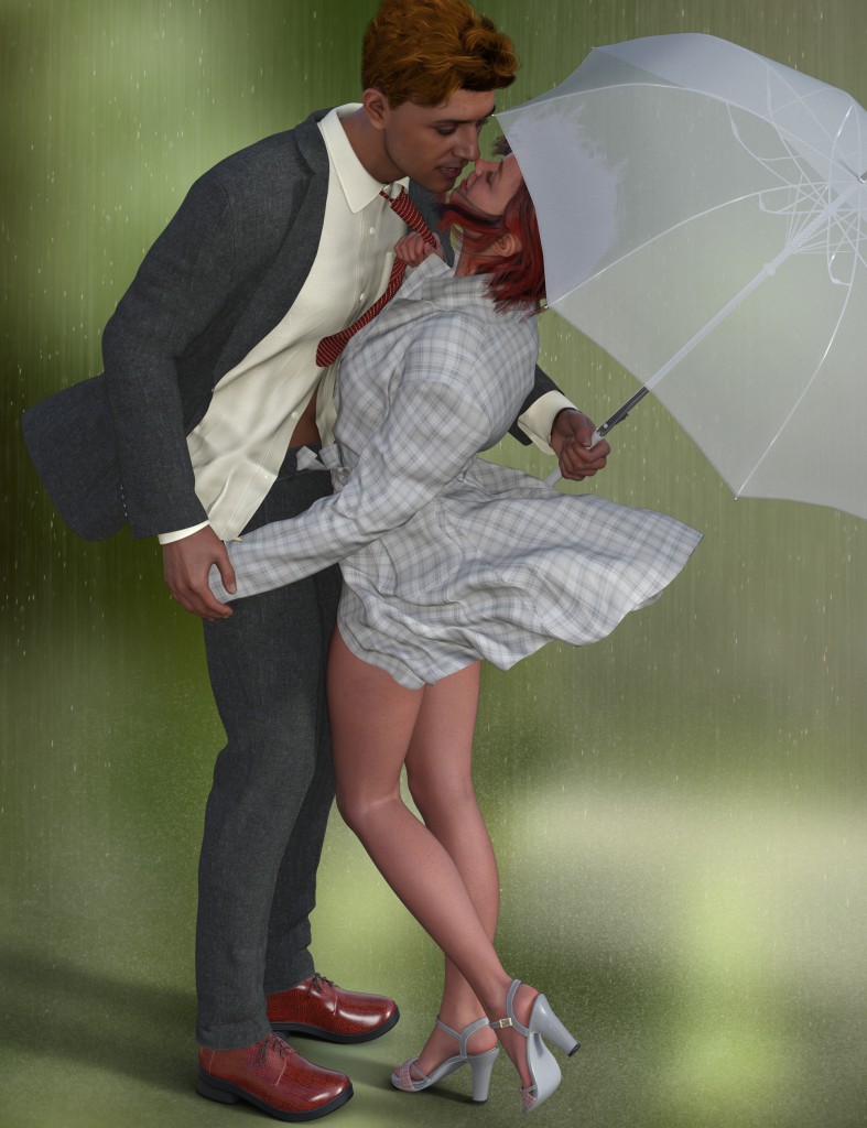 BRZ Romantic Rain Interactive Poses for Genesis 9