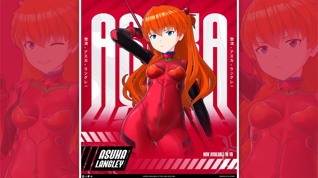 Asuka Langley Model (T Pose + Outfit Variations + VRM Files)