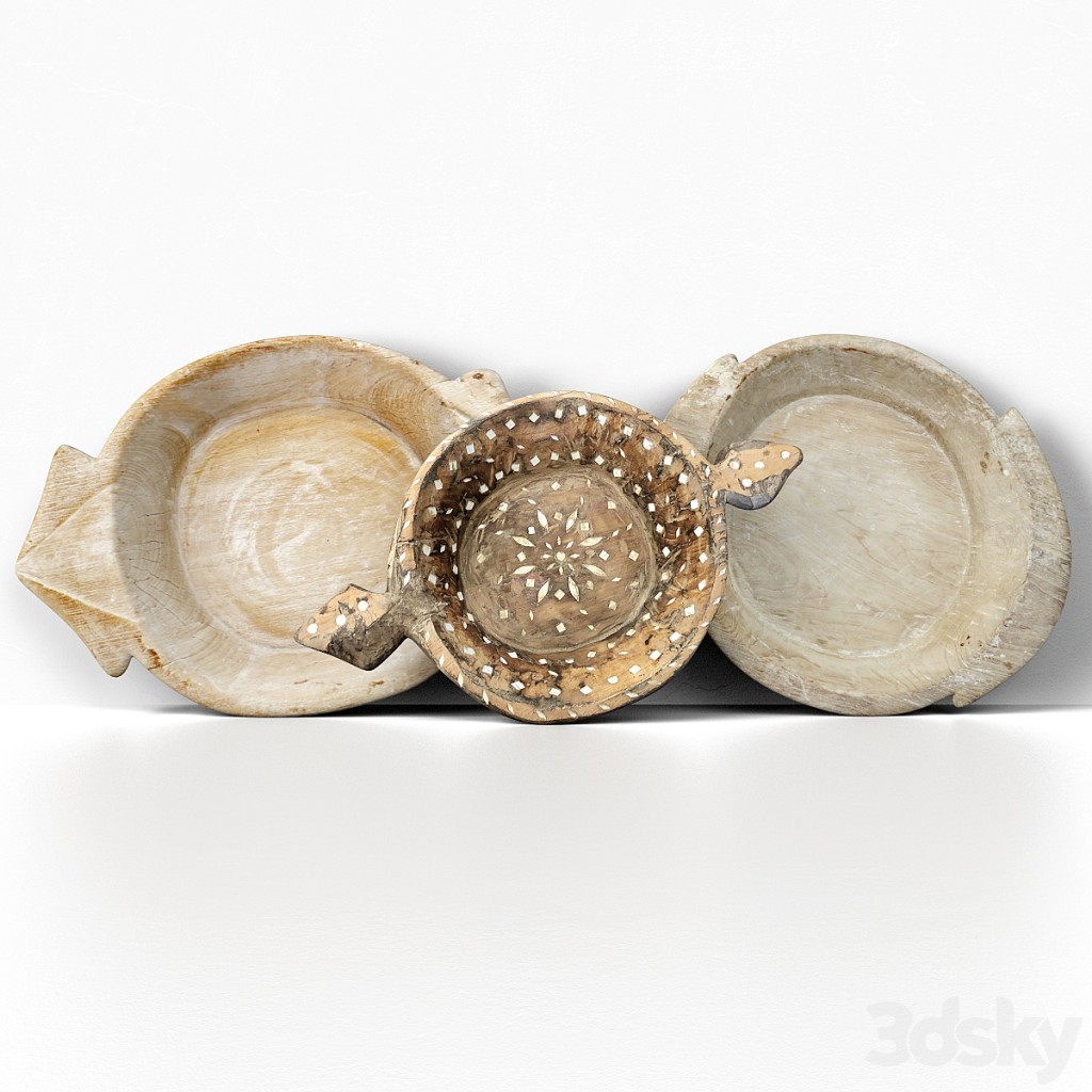 Vintage wood bowls