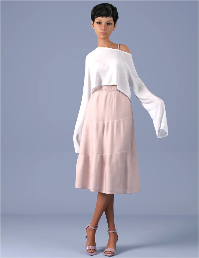 dForce HnC LongSleeve TShirt Outfit for Genesis 8.1 Females
