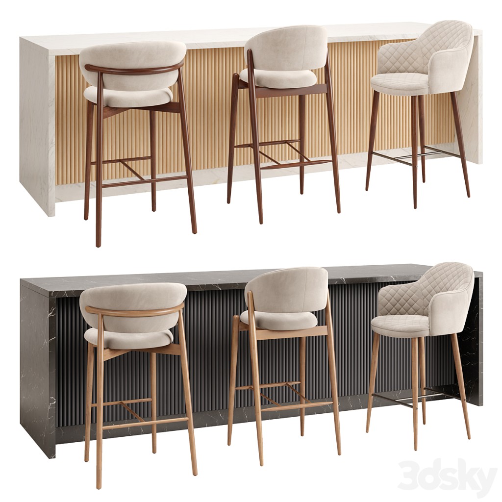 Oleandro , Family Look , Martin. Set of Bar Stool