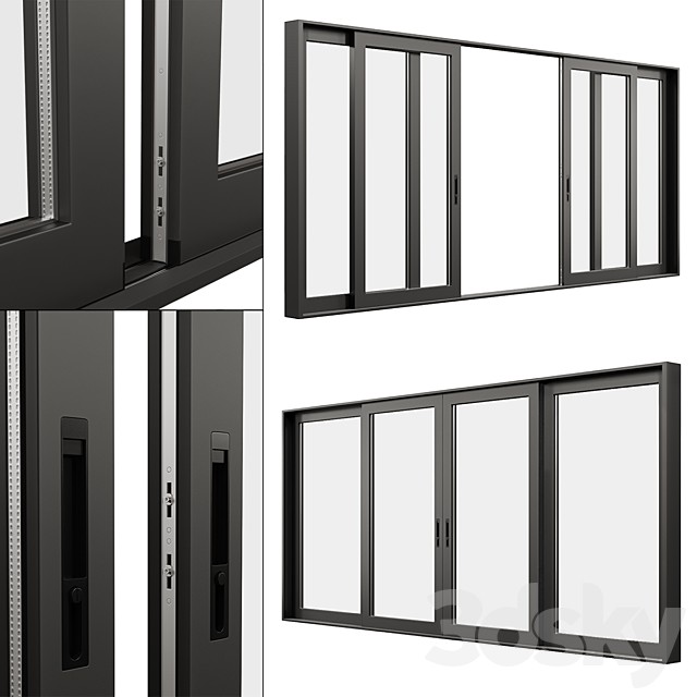 Sliding door windows.