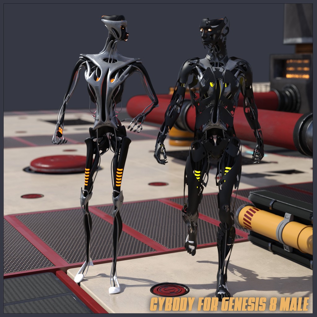 CyBody – Cyborg Internal Structure and Materials for Genesis 8 Male