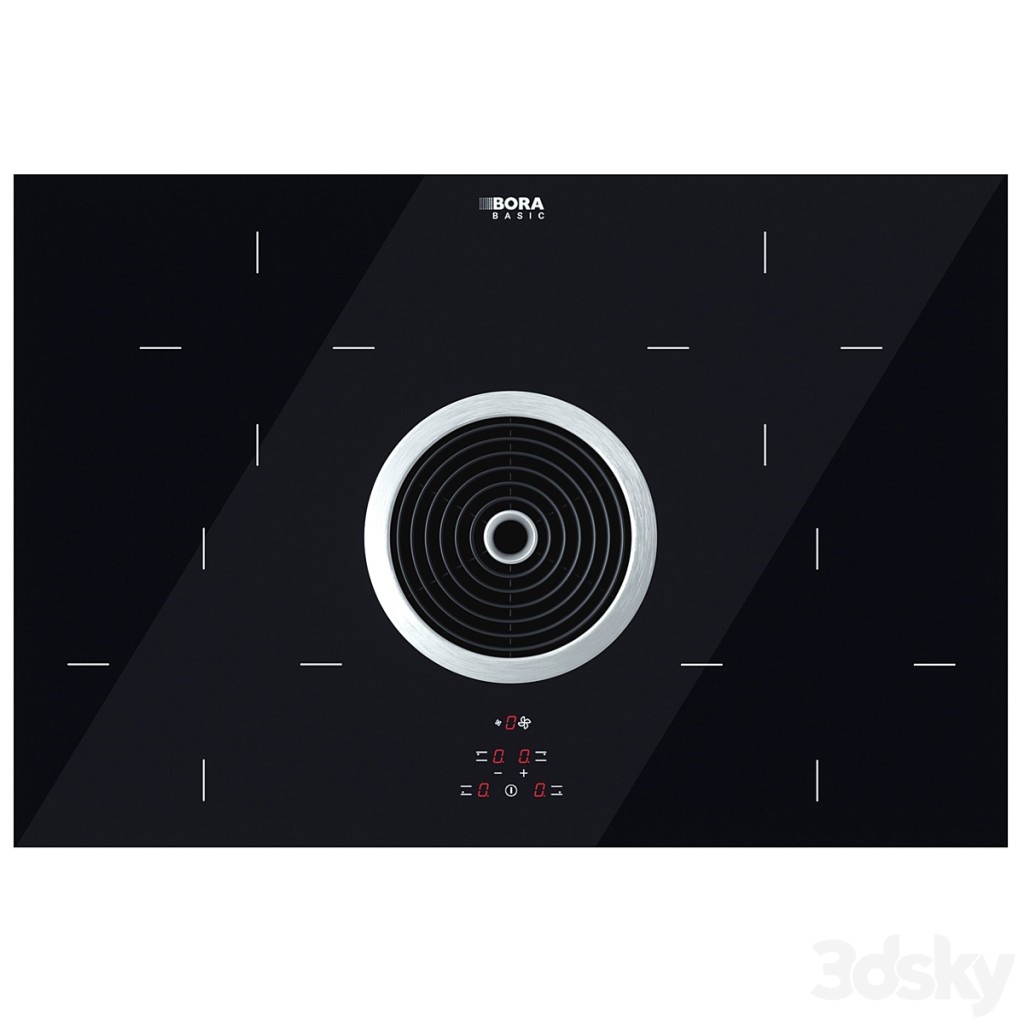 Induction hob with integrated extractor