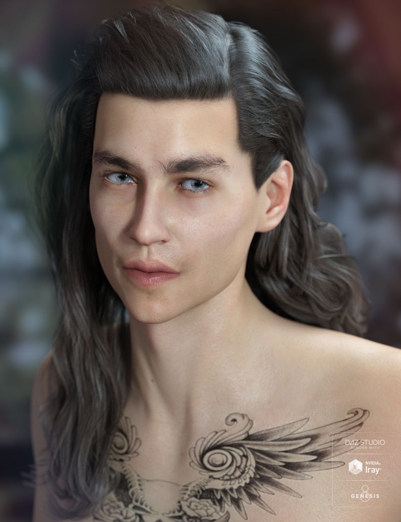 Elan Hair for Genesis 8 Males and Females
