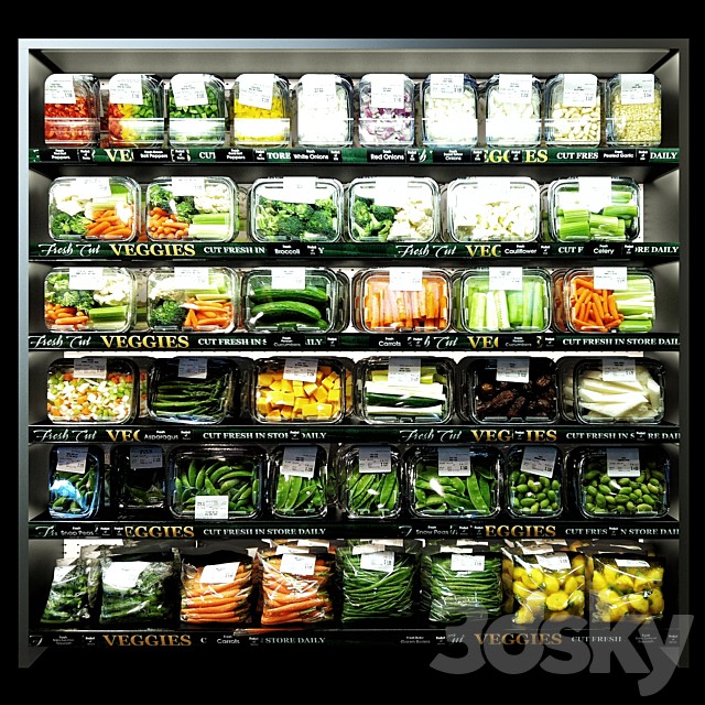 Shelves with vegetables