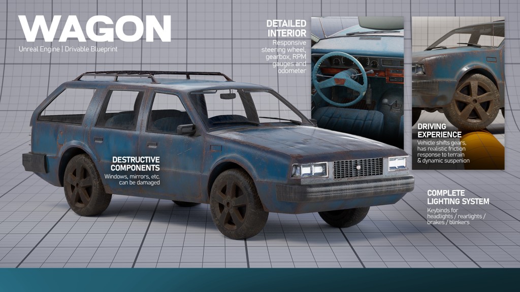 Procedural Vehicles Station Wagon UE5.1